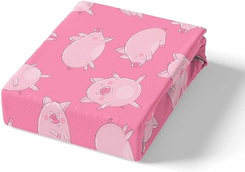 Miniatura 2 de Feelyou Juego de funda de edredón de cerdo lindo para niños y niñas, juego de ropa de cama de cerdo de dibujos animados Kawaii con patrón de