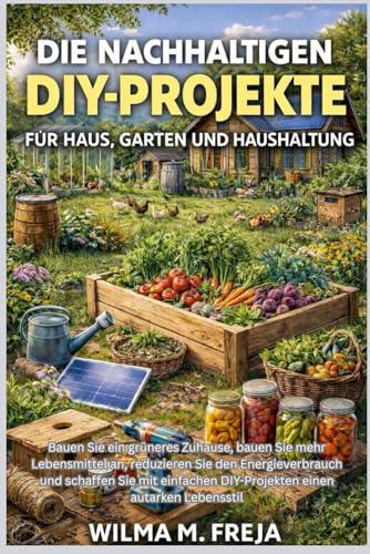 DIE NACHHALTIGEN DIY-PROJEKTE FÜR HAUS, GARTEN UND HAUSHALTUNG: Bauen Sie ein grüneres Zuhause, bauen Sie mehr Lebensmittel an, reduzieren Sie den ... DIY-Projekten einen autarken Lebensstil