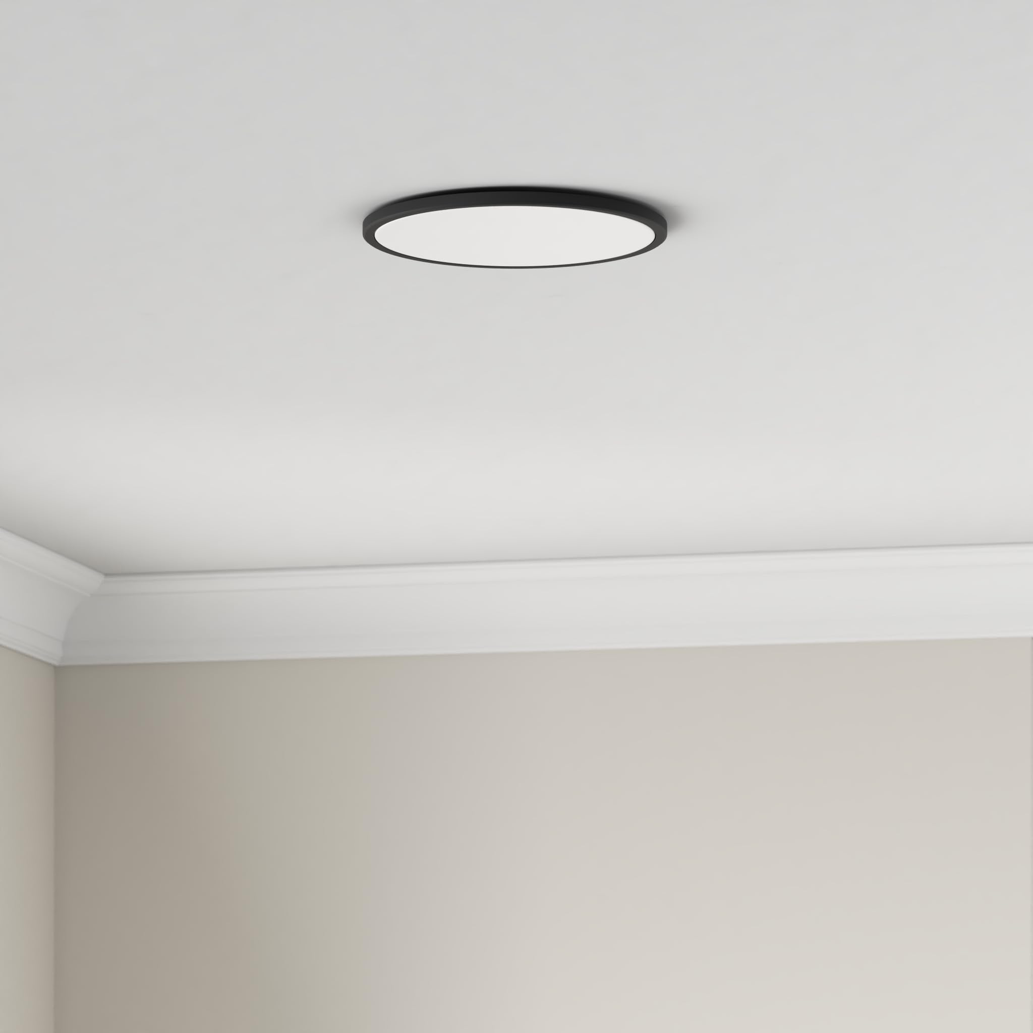 WiZ Plafoniera Smart SuperSlim WiFi, Luce Bianca da Bianca a Fredda Dimmerabile, 16W, Nero, Tecnologia SpaceSense, Controllo Vocale (Alexa, Apple HomeKit, Google Home)