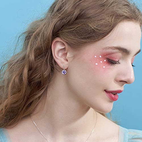 JOERICA 12 Pairs Leverback Dangle Earrings Set for Women Gold Plated CZ Stainless Steel Earrings 6/10MM Multicolor Cubic Zirconia Drop Earrings3