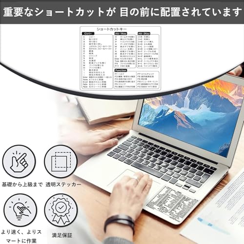 Pegatinas de teclas de acceso directo para portátil: guía en japonés impermeable 5