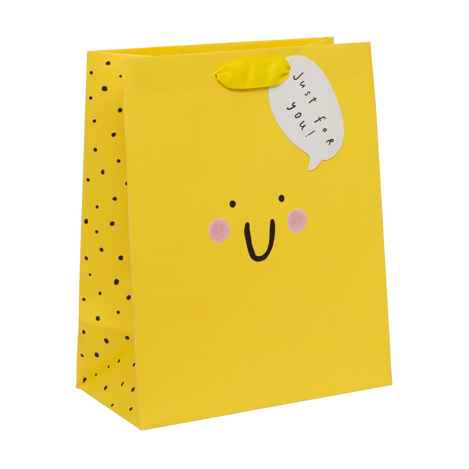 Glick Large Gift Bag, Cheeky Chops, 315 x 260 x 135 mm, Luxury Recyclable Bag for Birthdays & Celebrations, Yellow