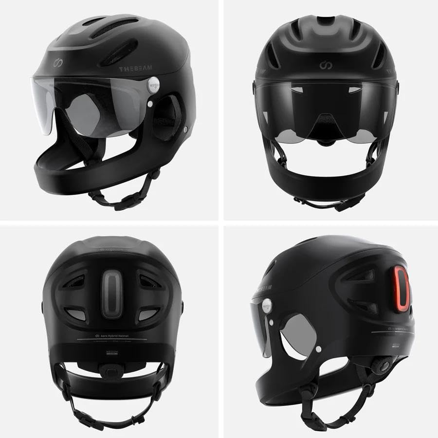 THE BEAM Virgo Full Face Helmet – Revolutionary Protection for E-Bikes, Scooters & More, MIPS Brain Protection System, Lightweight, Smart Brake Light, Unisex (Small/Blue) : Sports & Outdoors