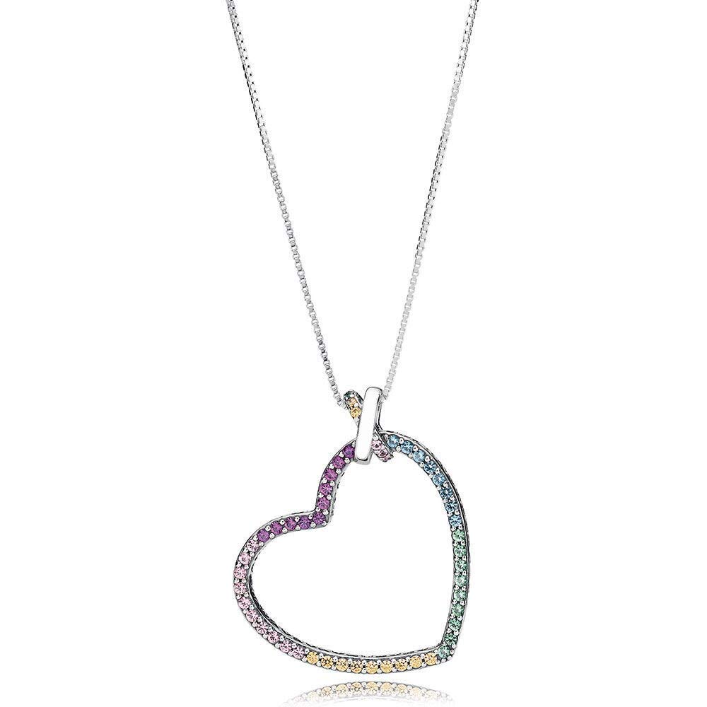 100% Plata de Ley 925 1: 1 colgante collar bloquea tu promesa te amo margaritas deslumbrantes