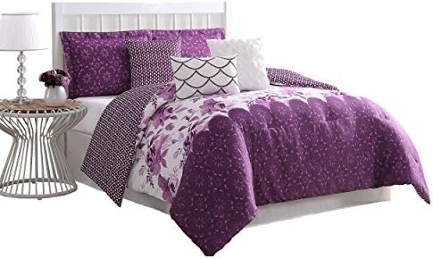 Carmela Home Surrey Reversible Comforter Set, King, Purple