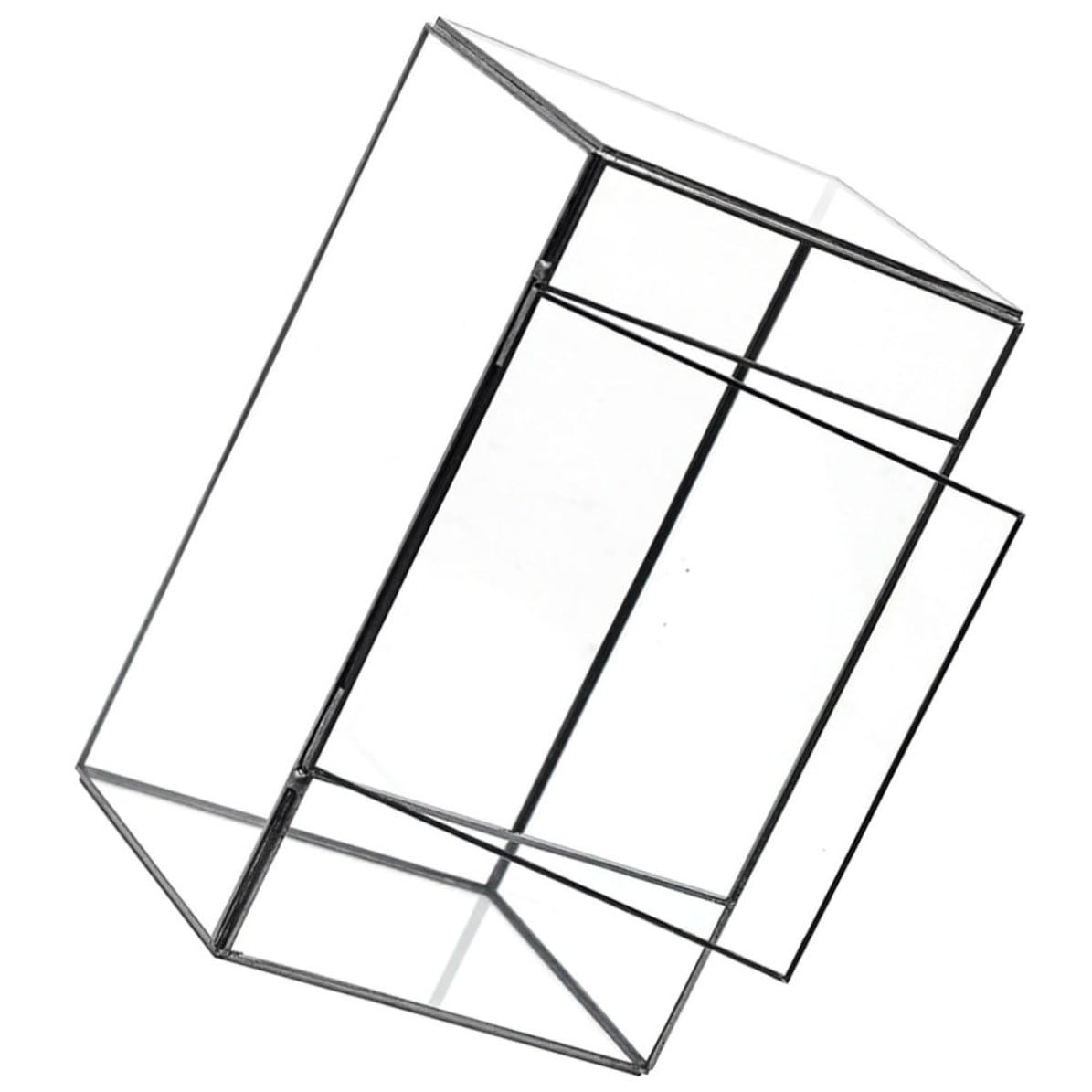 Kleines Geometrisches Glas Terrarium aus Robustem Glas und Zinn Ökologischer Mooshalter für Wohnzimmer und Garten Stilvolles Mikro Landschafts Display