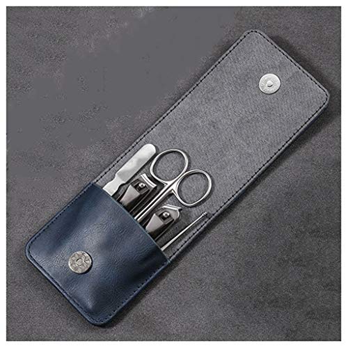 爪切りセット ブルー爪切り 5本セット ステンレス製爪切り 爪やすり 耳かき ポータブルトラベルマニキュアツール 爪切りキット