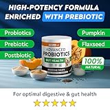 STRELLALAB Advanced Probiotics for Dogs Gut Health with Fibre - Pre, Post & Probiotic Treats - Dogs Digestive Health Sensitive Tums Support - All Breeds & Ages - Dog Probiotics for Gut Health (60 Ct) - Image 3