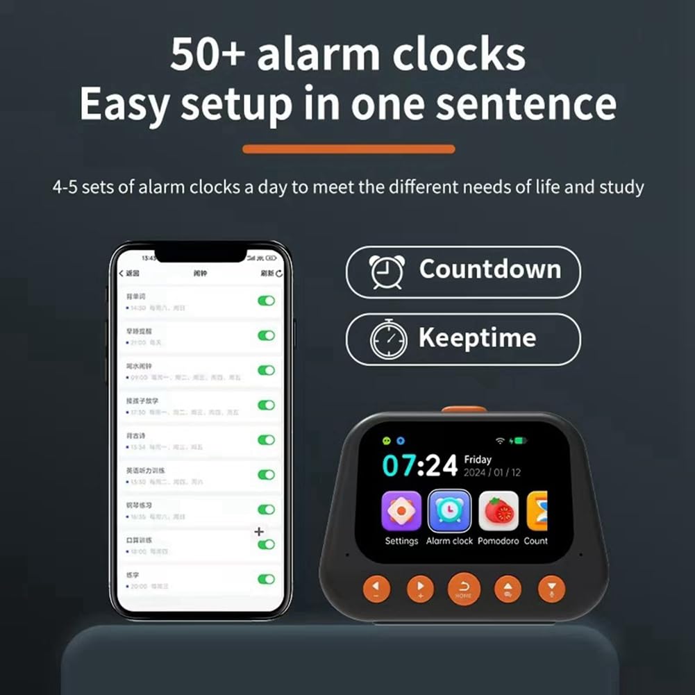 Reloj despertador inteligente con IA para niños, multifuncional, máquina de diálogo de voz, gestión del tiempo, reloj autodisciplinado B