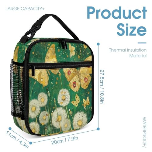 Yellow Butterfly Pattern Printed Backpack With Lunch Pack Storage Box Case 3pcs Lightweight Travel Backpack4