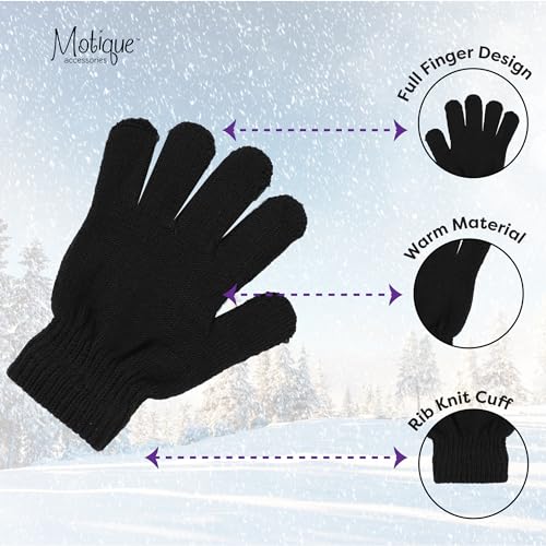 Motique Accessories Kids Gloves Magic Knit Gloves for Girls/Boys Solid Colors4