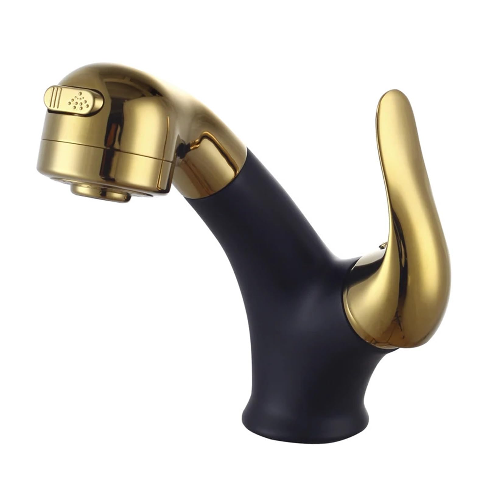 Grifo mezclador para lavabo extraíble en oro negro ideal para baños modernos