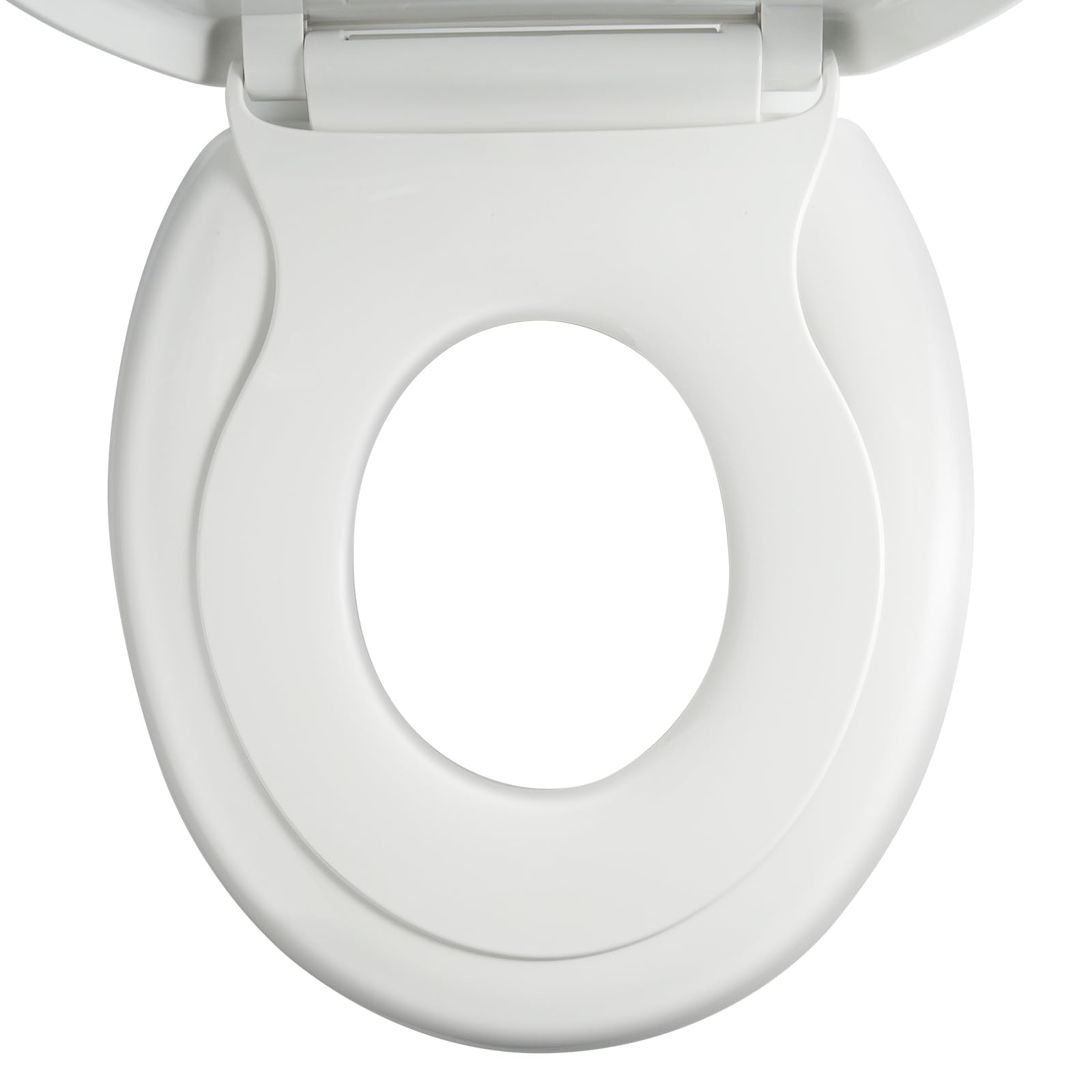 SAMODRA-Abattant WC Familial Forme O Lunette de Toilette pour Adultes et Enfants Cuvette Toilette avec Frein de Chute matériel d'urée-Formaldéhyde (Familial Forme O)