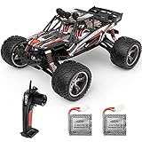 BEZGAR 8 Hobbyist Grade 1:12 Scale Remote Control Truck, 2WD High Speed 38 Km/h All Terrains Electric Toy Off Road RC Monster Vehicle Car Crawler with 2 Rechargeable Batteries