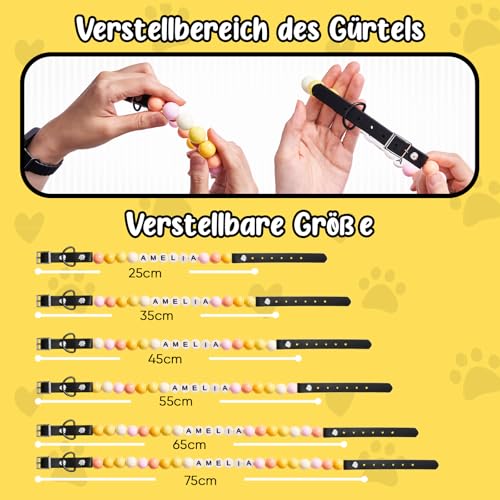 Hundehalsband Personalisiert mit Namen/Buchstabe - Niedliche Bunte Perlen Halskette Halsband Hund Katze mit GRATIS Passendem Armband - Personalisierte Hunde Geschenke für Frauen Männer Hundeliebhaber