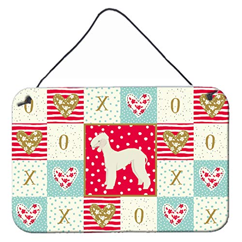 Caroline's Treasures CK5910DS812 Bedlington Terrier Love Wall or Door Hanging Prints Aluminum Metal Sign Kitchen Wall Bar Bathroom Plaque Home Decor, 8x12, Multicolor