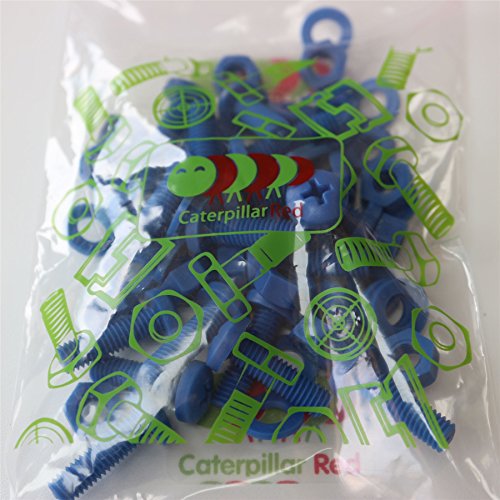 20 X Blue Pan Head Screws Polypropylene (Pp) Plastic Nuts And Bolts, Washers, M6 X 20Mm, 15/64 X 25/32 #TOP4