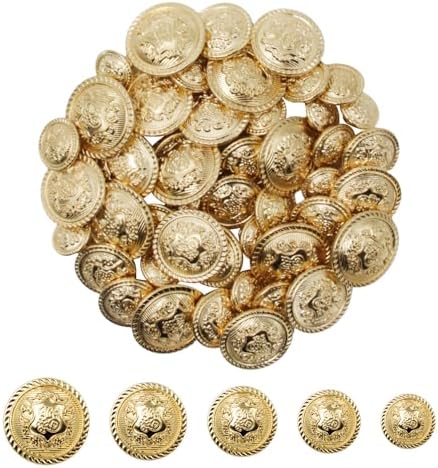 Lot De 5 Boutons Ronds En Métal Doré Pour Vêtements Et Accessoires De