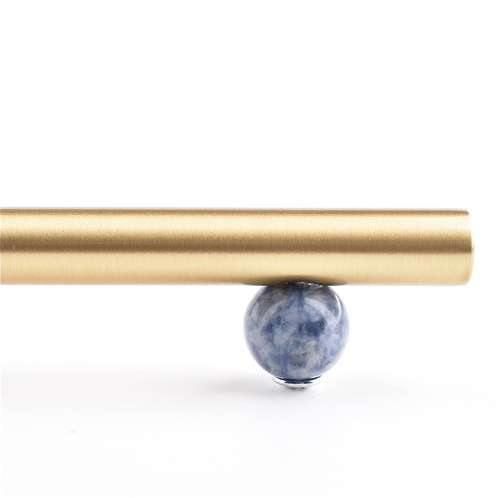 Ryqzhhy Blue Cabinet Handle Solid Brass Agate Stone Cabinet Handle Drawer Knobs Gold Lengthening Kitchen Closet Cupboard Hardware(,Hole To Hole 256Mm)
