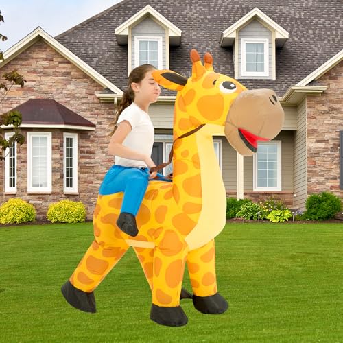 Disfraz inflable de jirafa para niños miniatura 3