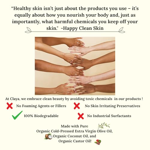 Image of Claya Pink Grapefruit Liquid Castile Soap - Organic Ingredients, Biodegradable, Citrusy Fresh Scent, Gentle for Skin and Multi-Purpose Use (2 Pack of 16 fl oz (Disc Cap))