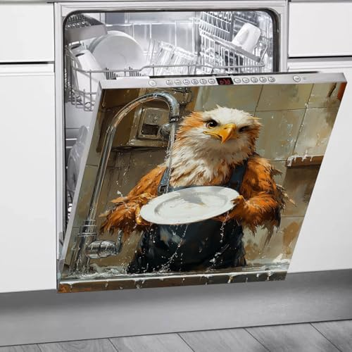 Imanes Adhesivos Águila Naranja Beige Cubierta Magnética para Lavavajillas Iman Adhesivo electrodomésticos Calcomanía Magnética para Lavadora Decoración Imanes Nevera 58.5x65 cm /3pcs
