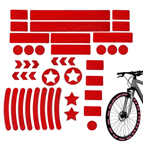 Joberio Pegatinas reflectantes para bicicleta | 42 unidades pegatinas reflectantes brillantes para cascos - Pegatinas de advertencia de seguridad, juego de pegatinas reflectantes para bicicleta,