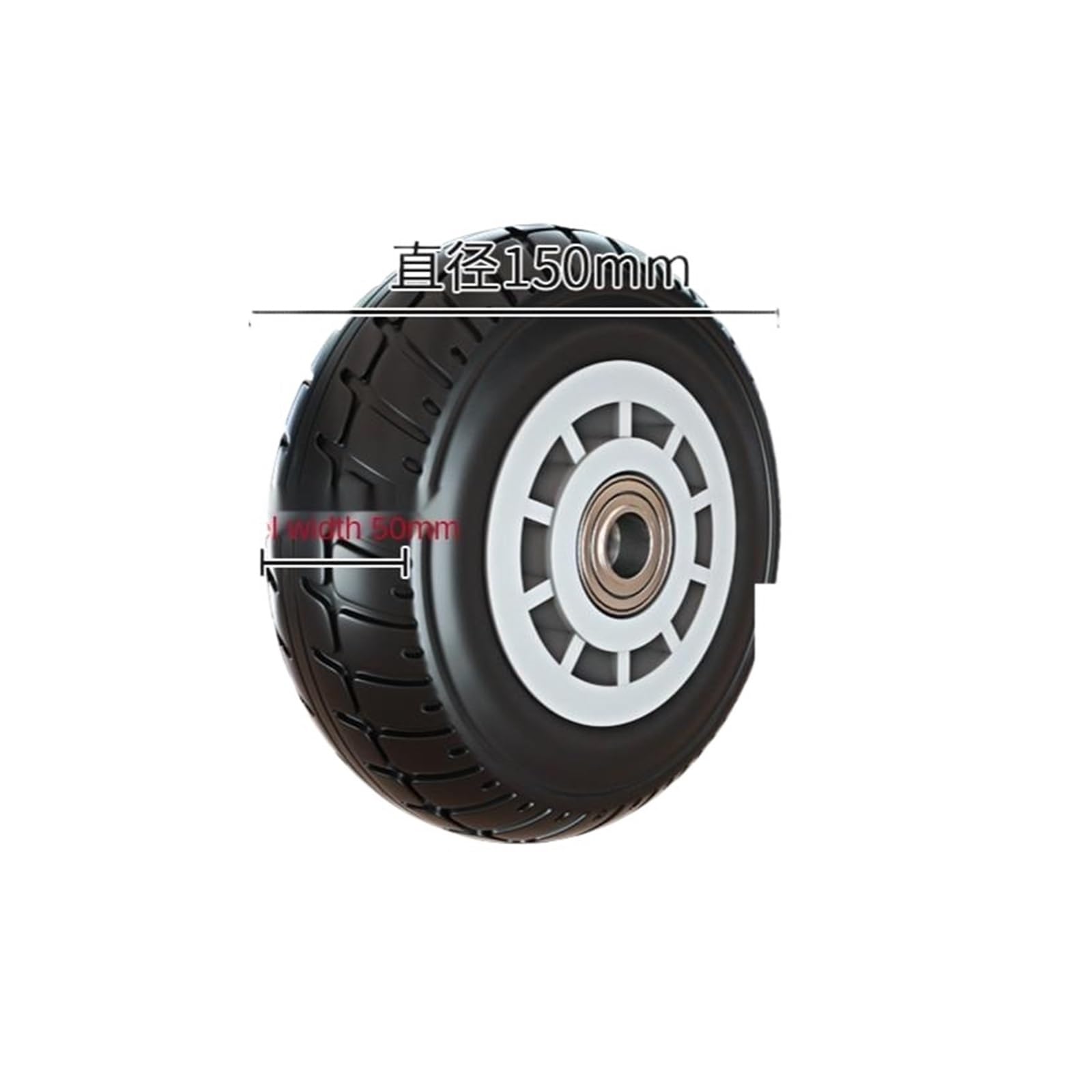 MXXDMOPD 1 Piece 6 inch Heavy Duty casters Rubber Gold Plated TPR Width 50mm Silent Wheel Trolley Industrial Trailer Single