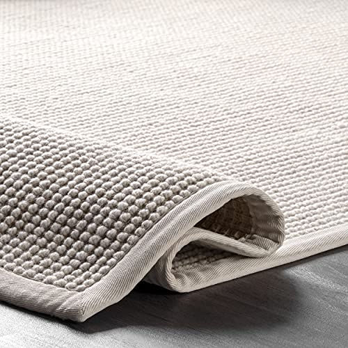 Image of Rugs USA Patricia Ivory, 8'6 inch x 11'6 inch, Solid, Jute & Wool, Soft and Textured, High Traffic, Stain Resistant, Easy Clean, Durable Area Rug for Bedroom, Living Room, Dining Space, Den, Foyer, Entryway