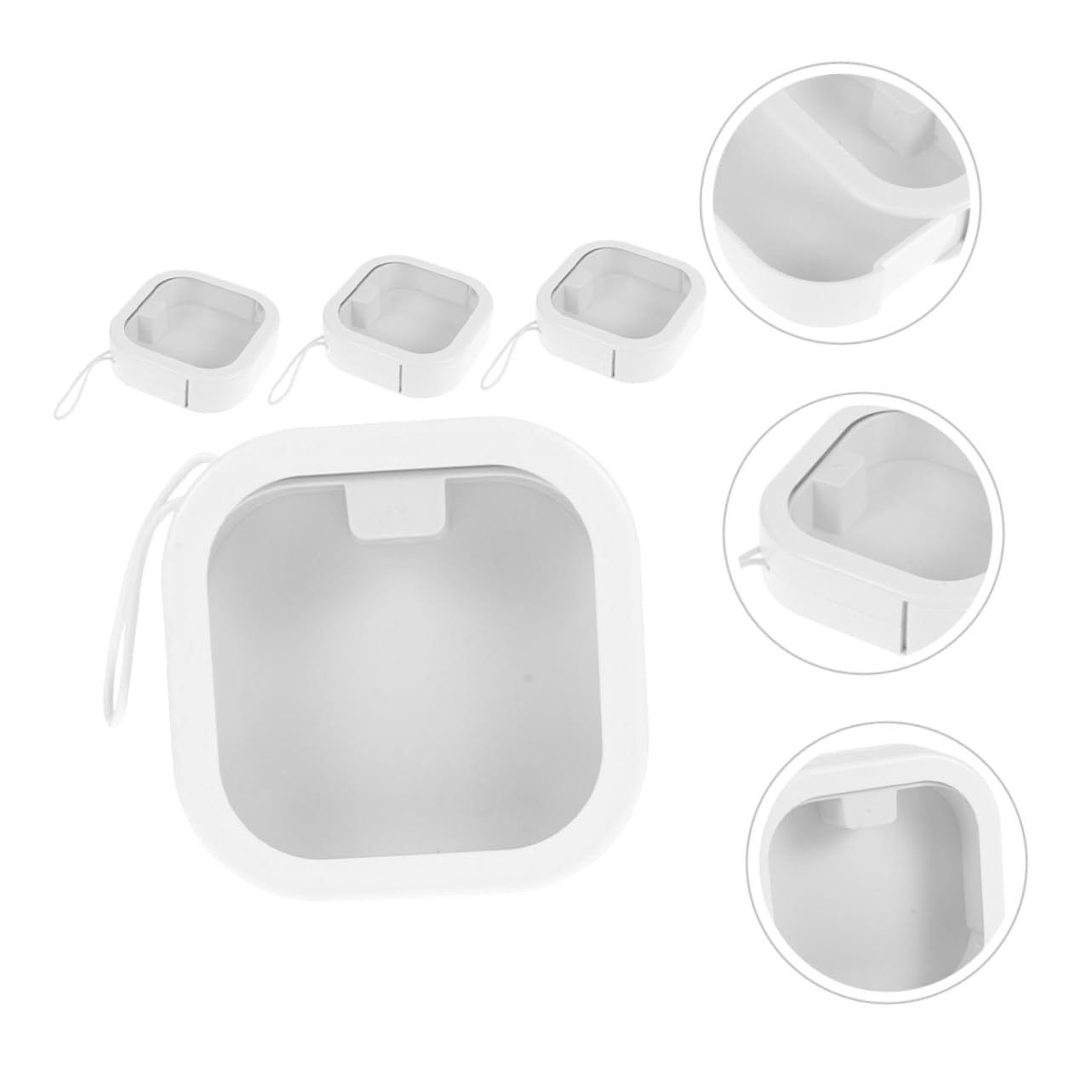 LIFKOME 4 Stück Aufbewahrungsbox für Haaraccessoires aus Abs und Tpe Weiß Tragbar und Leicht zu Reinigen für Haargummis und Haarschmuck
