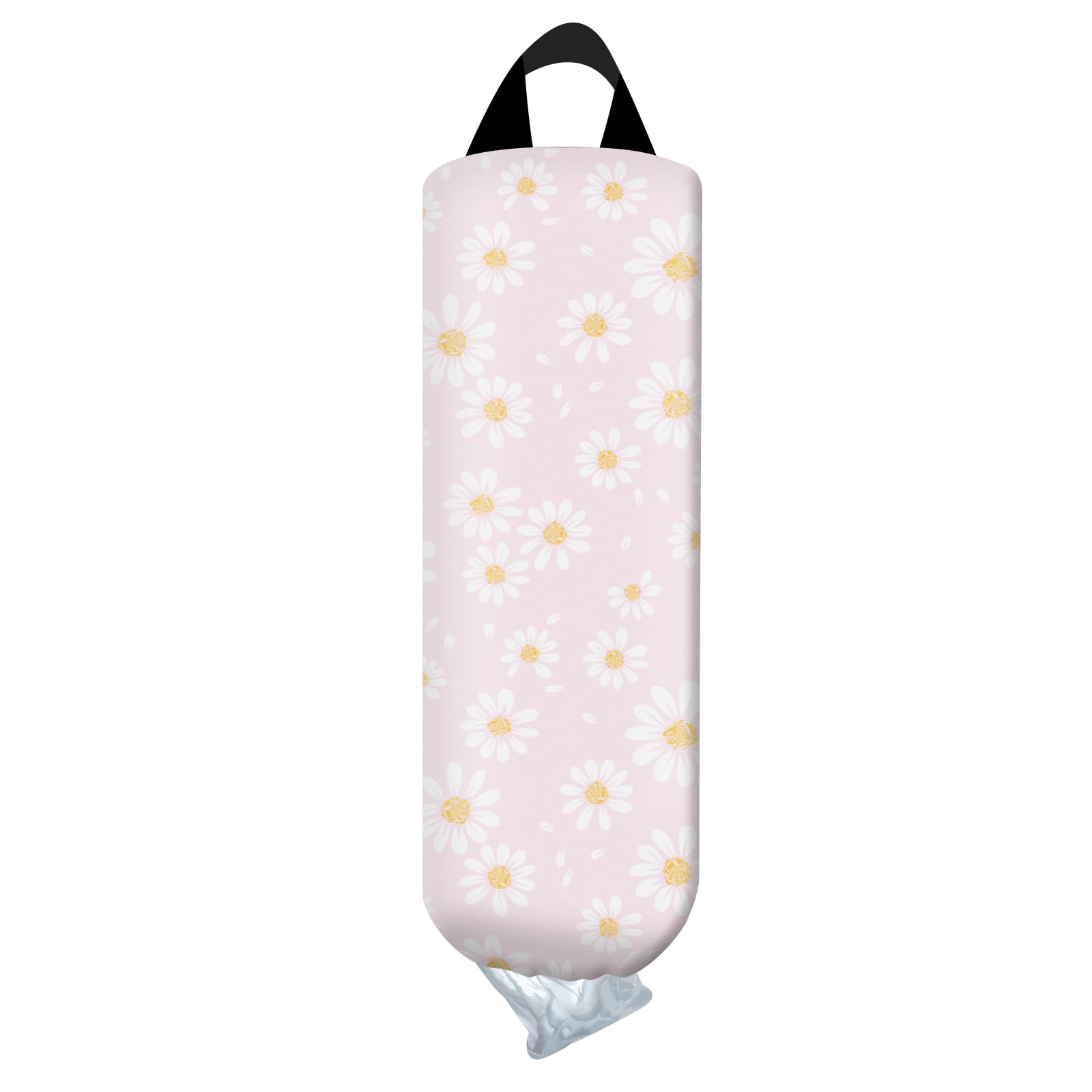 AYBELWG Plastic Bag Holder, Wall Mount Grocery Bag Organizer, Funny Hanging Trash Bag Storage Dispenser for Home Kitchen Cute Pink Floarl