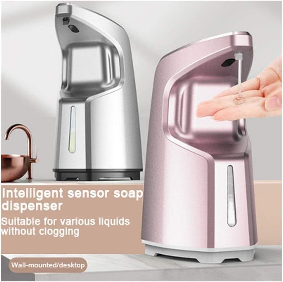 Dispensador automático de jabón con Sensor, 450 ml, sin Contacto, for Escritorio, montado en la Pared, con Sensor infrarrojo Inteligente, dispensador de jabón en Botella vacía(Silver)