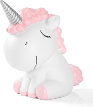 LANKIN Unicorn Piggy Bank for Girls,Plastic Coin Bank,Unbreakable Money Bank with Mouth,Cute Pink Piggy Bank for Kids,First Money Box for Adults,Best Birthday Gifts Home Decoration