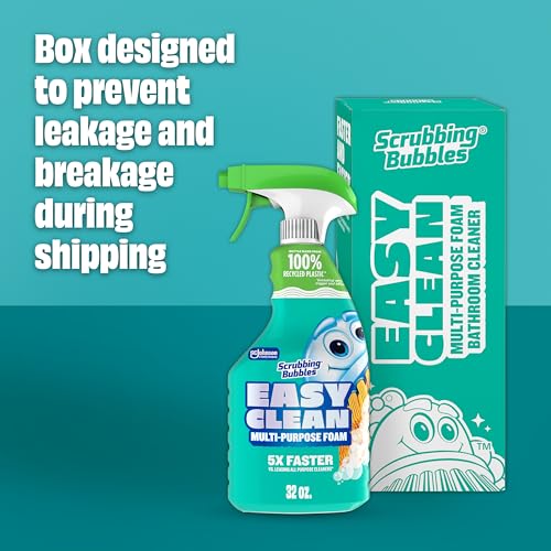 Image of Scrubbing Bubbles Easy Clean Foaming Bleach-Free Bathroom All Purpose Cleaner, Fast-Acting Foam Cleans Limescale, Dirt and Grime on Showers, Sinks, Toilets, Tiles, Counters, & More, 32oz Spray