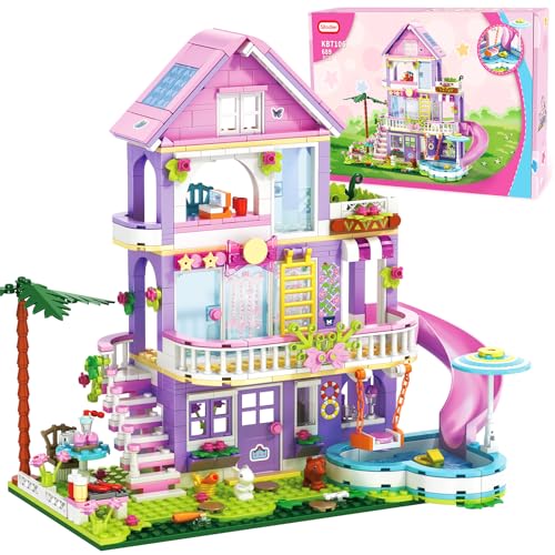 Sitodier Girls Building Blocks Set Toy, 689Pcs Garden Villa House Building Set Holidays Cattage Construciton Bricks Toy Nice Gift for 6 7 8 9 10 11 12 Years Kids Girls