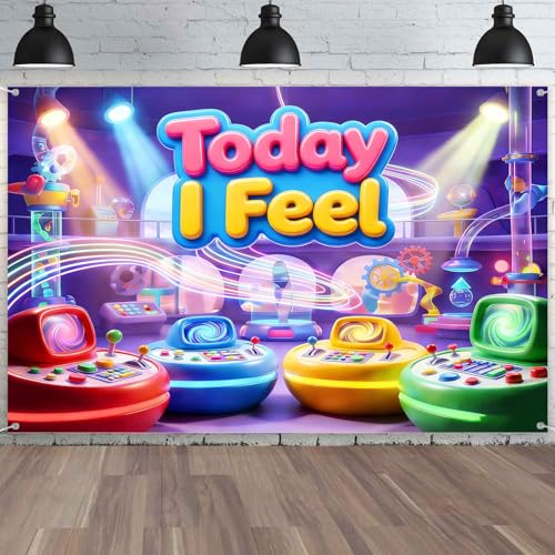 TOAOFY 75ft Emotional Backdrop Today I Feel Theme Party Backdrop Magic Portal Party Lights Backdrops Colorful Birthday Party Decorations TAYTKSJ005