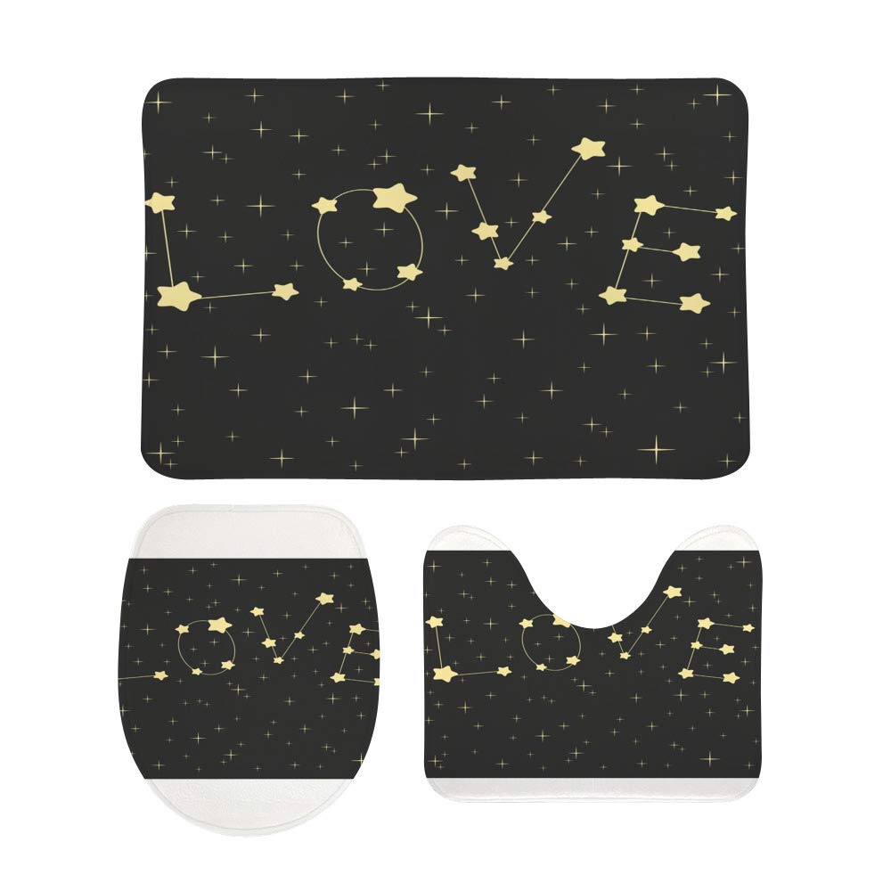 Tapis de bain antidérapant pour sols lavable et ensemble 3 pièces WC design