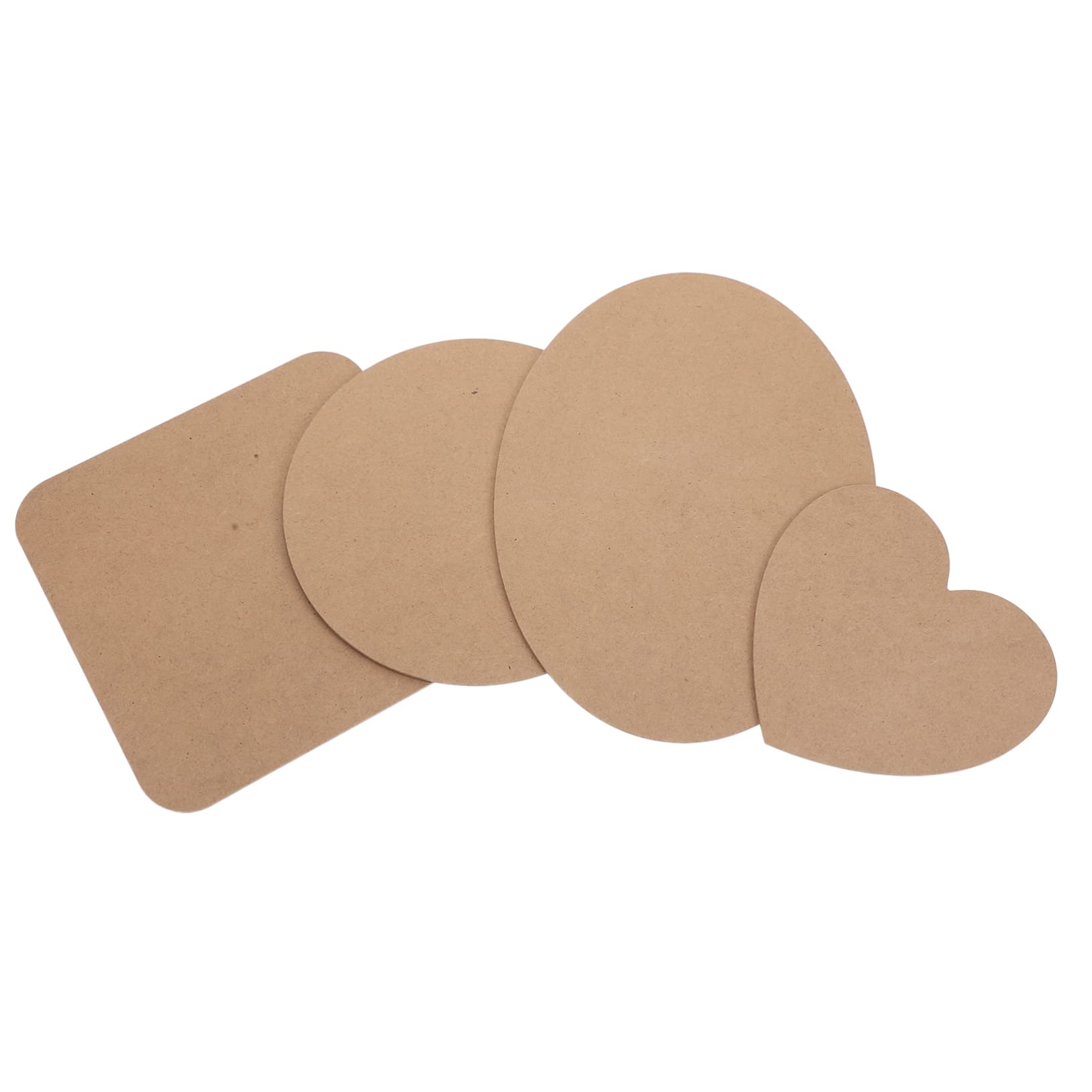 OSALADI DIY Art Supply Wooden Base Pad for Density Board 4 Pieces Smooth Edge Rustic Style