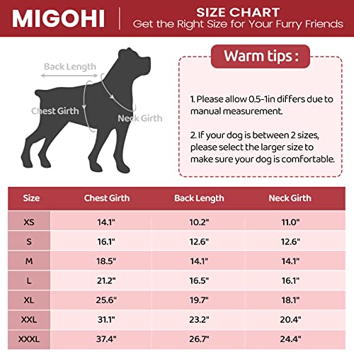 Migohi Fleece Dog Winter Coat, Warm And Soft Dog Sweaters Puppy Pajamas With Leash Hole And Hook Loop Closure, Reversible Dog Cold Weather Vest Apparel Pet Jackets For Small Medium Large Dogs, Red M #TOP3