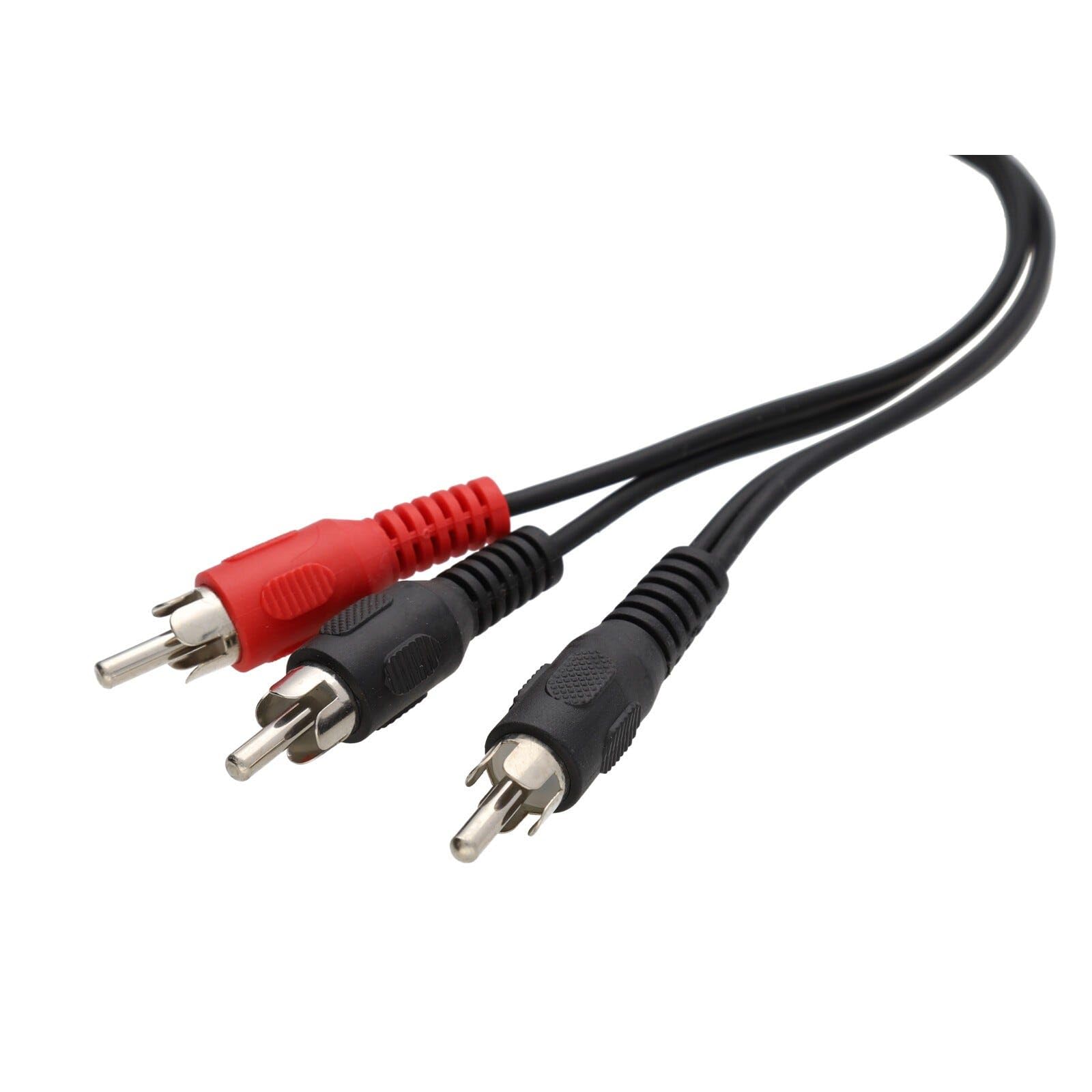 Single RCA Phono Plug to 2 x Phono Plugs Screened Cable Lead 5m [5 metres]