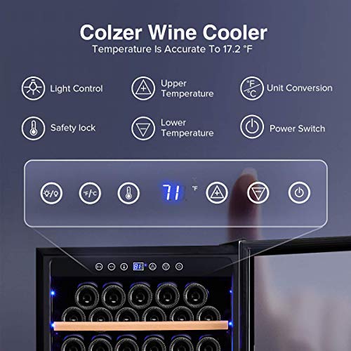 Colzer Upgrade 24 Inch Wine Cooler Refrigerators, 154 Bottle Fast