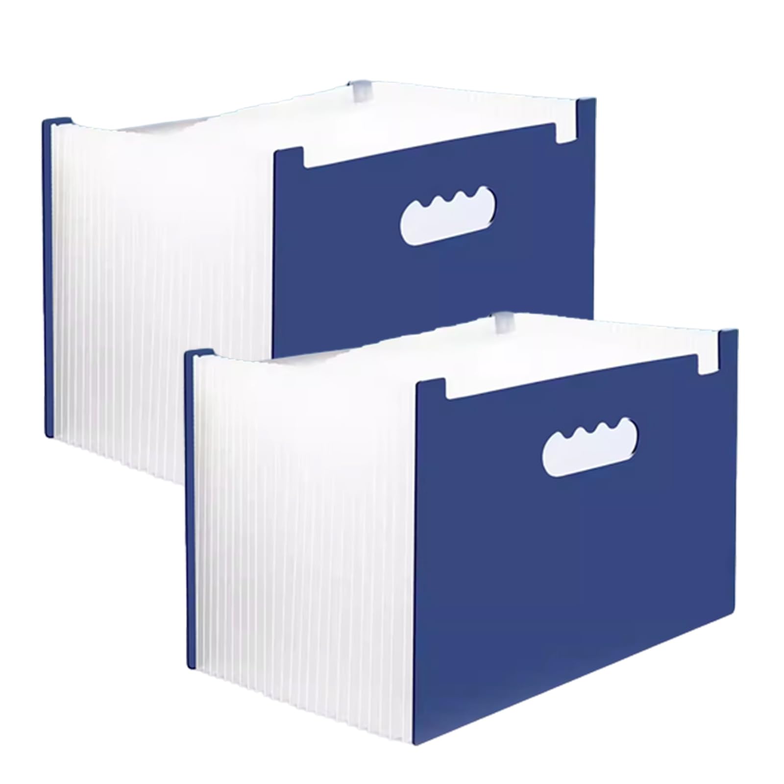 Organizador de archivos en acordeón de plástico, Organizador de archivos acordeón plástico, carpeta expandible, A4, 25 bolsillos, multicolor, paquete 2(K Blue)