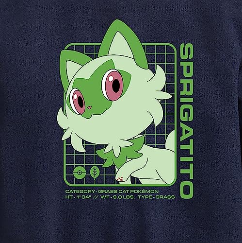 HYBRID APPAREL - Pokémon Sprigatito Stats - Kids Crewneck Fleece Sweatshirt3