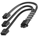 AsiaHorse 16AWG PCI-e 5.0 12VHPWR PSU Cable Extension, 600W 12+4 Pin Male to PCIE 3x8 Pin(6+2) Female PC Cable Extension for RTX 3090Ti/4070Ti/4080/4090, 30CM