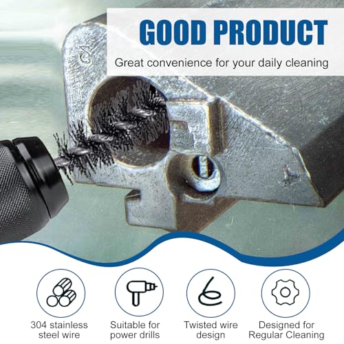 Image of 10 Pcs Wire Brush for Drill，Ultra-Durable Metal Wire Brush Set w / 1 /4 inch Hex Shank, Multiple Sizes Compatible with Power Drill, Impact Driver & Tube Cleaning