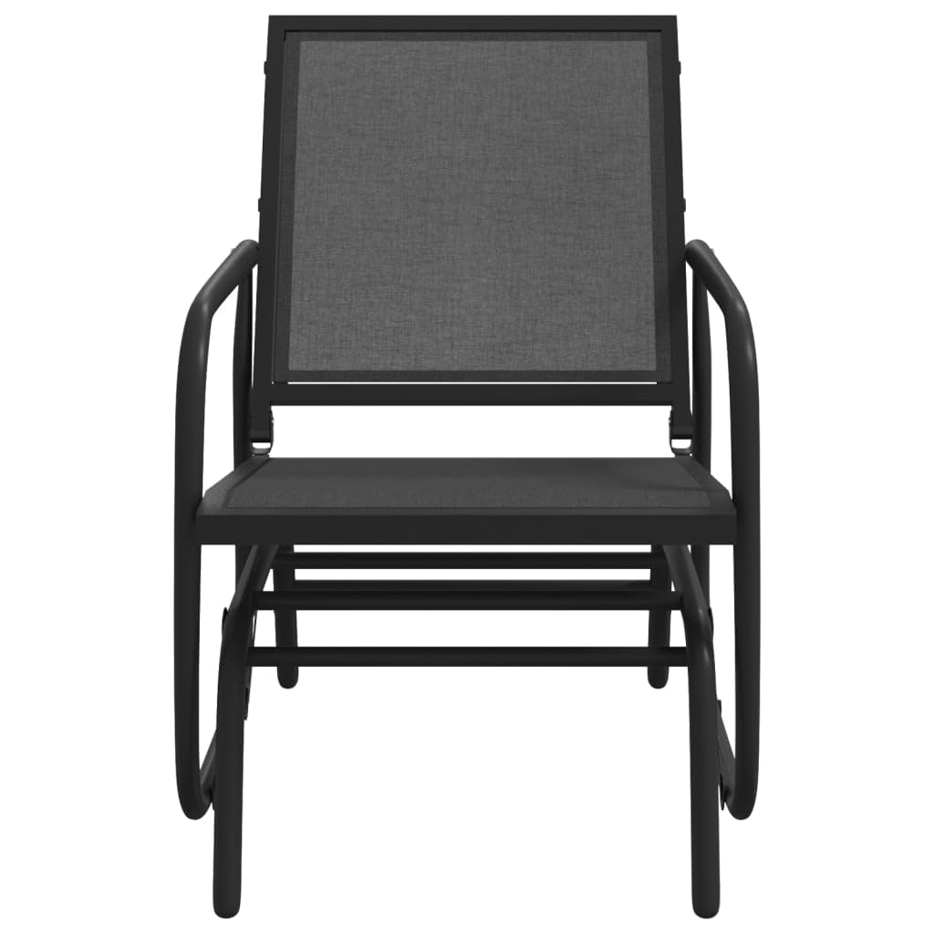 2 sedie a dondolo da giardino, 61 x 76 x 87 cm, in acciaio textilene, resistenti alle intemperie, regolabili, per terrazza, balcone, giardino, con comodo schienale e braccioli, per