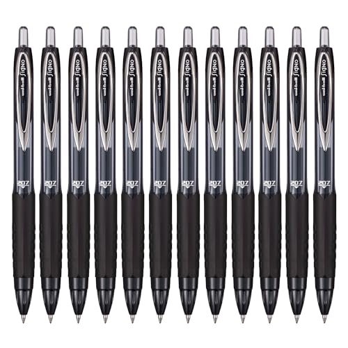 Stylo Signo UMN-207E Uni-Ball roller gel noir 0.7mm ideal pour le bureau et les cours