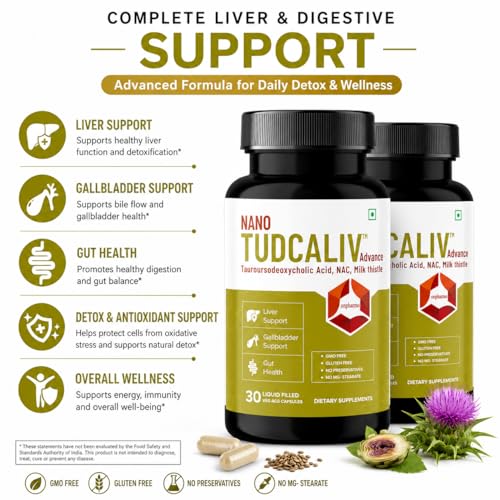 Image of Tudca Advance Liver Detox & Gut Health | Milk Thistle, NAC & TUDCA | Supports Fatty Liver, Digestive Health & Detoxification - 90 Vegan Liquid Capsules (Pack of 2)