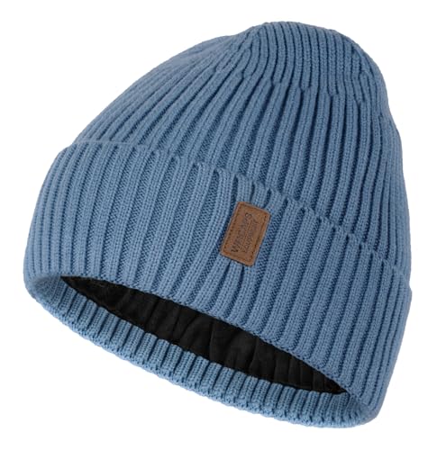 Image of Wmcaps Warm Beanie for Men Women, Fleece Lined Beanie Warm Winter Caps Unisex Fashion Knit Cuffed Cap