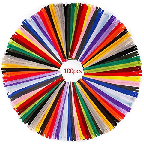 RZKJ-SHOP Reißverschlüsse Nylon Bunten Reißverschluss Bulk für Nähen Schneider Handwerk 100 Stücke/30cm Zippers mit Plastik Zähne Tasche Kleidung Ersetzen Zubehör (20 Farben) Cover